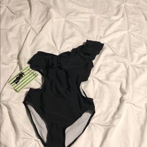 NEVER WORN Black Cut Out One Piece Swimsuit